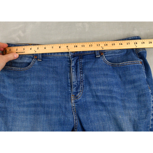 Talbots Flawless Jeans Womens 16W (37x24) Straight Crop Curvy Blue Denim - Picture 7 of 9